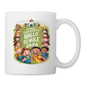 Tschüss Kindergarten Hallo Schule 2024 - Tasse - Weiß - Rechts