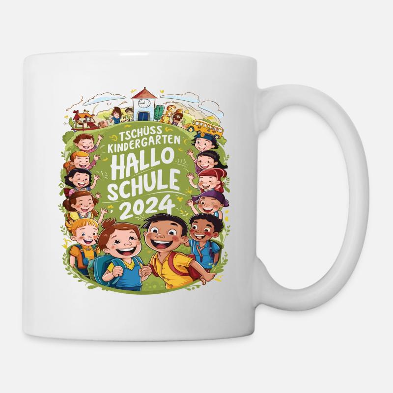 Tschüss Kindergarten Hallo Schule 2024 - Tasse - Weiß