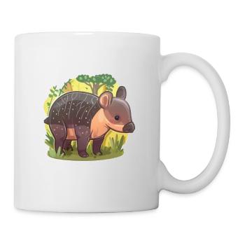 Cute Mountain Tapir Illustration - Adorable Animal - Mug - white - Right