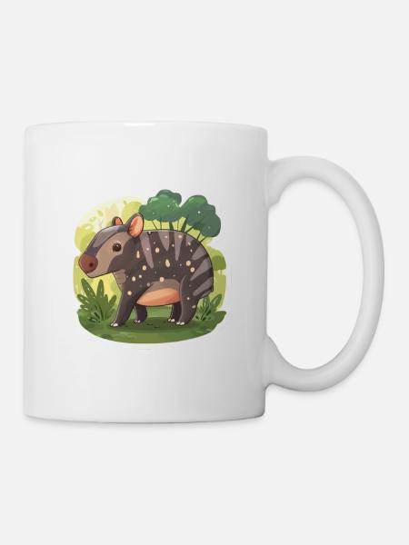 Cute Mountain Tapir Illustration - Adorable Animal - Mug - white