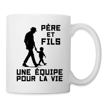Père et Fils Une équipe Pour La Vie - Mug blanc - blanc - Droite