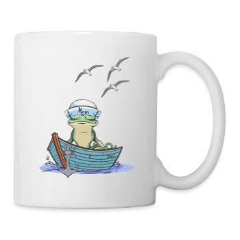 frog sailor sailor boat toad frogs - Mug - white - Right