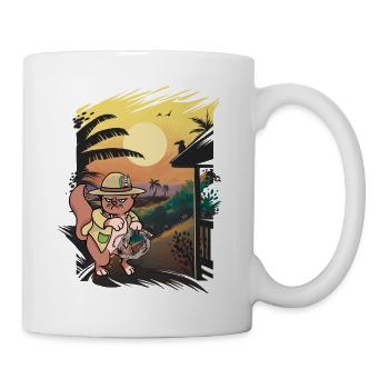Katze Katzen Wilder Westen Ranger Ranch Bauer - Tasse - Weiß - Rechts