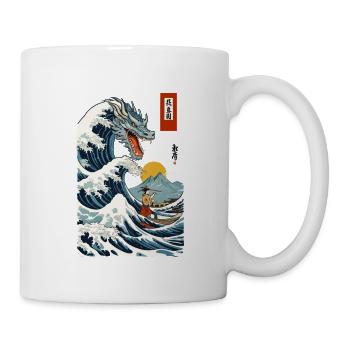 Cerfs-volants japonais vintage Ukiyo-E Japan Wave - Mug blanc - blanc - Droite