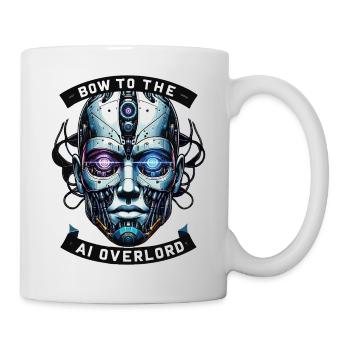 Bow to the AI Overlord - Cyborg Design. - Mug - white - Right