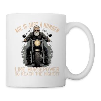 Horsepower Lover Funny Biker Grandpa Design - Mug - white - Right