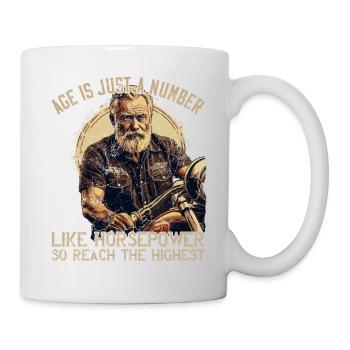 Lustiger Biker Opa Vintage Motorrad Retro Style - Tasse - Weiß - Rechts