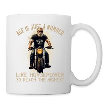 L’âge est la puissance Funny Biker Grandpa Design - Mug blanc - blanc - Droite
