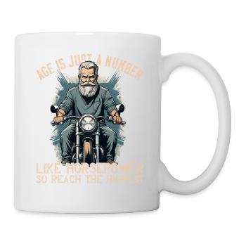 Lustiger Biker Opa Vintage Motorrad Retro Style - Tasse - Weiß - Rechts