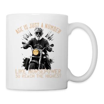 Age Is Horsepower Funny Biker Grandpa Design - Mug - white - Right