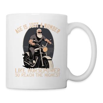 Lustiger Biker Opa Vintage Motorrad Retro Style - Tasse - Weiß - Rechts