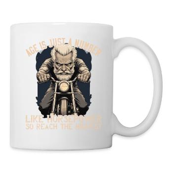 Lustiger Biker Opa Vintage Motorrad Retro Style - Tasse - Weiß - Rechts