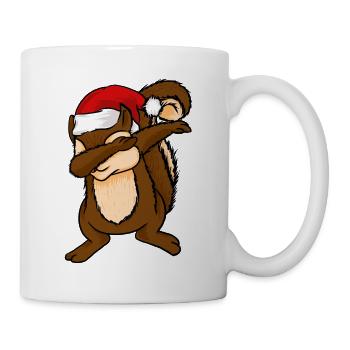 Dabbing Eichhörnchen mit Weihnachtshut Streifenhörnchen Dab - Tasse - Weiß - Rechts