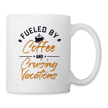 Angetrieben von Kaffee und Kreuzfahrt Kreuzfahrt - Tasse - Weiß - Rechts