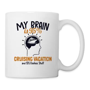 Mon cerveau est composé à 95 % de passagers de vacances en croisière - Mug blanc - blanc - Droite