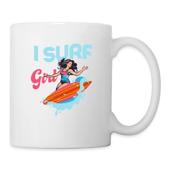 I Surf Like A Girl Try To Keep Up Surfing Surfer S - Tasse - Weiß - Rechts