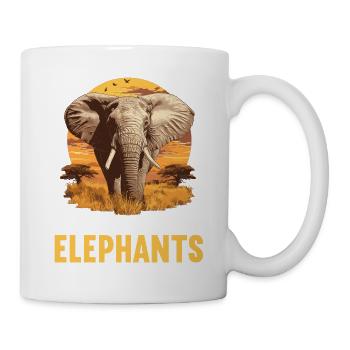 Elefanten Elefant - Tasse - Weiß - Rechts