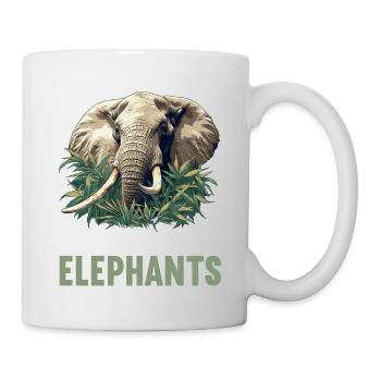 Elefanten Elefant - Tasse - Weiß - Rechts