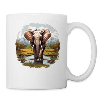Elefanten Elefant - Tasse - Weiß - Rechts