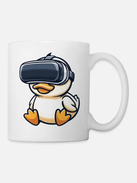 Ente Erpel VR Virtual Reality Gamer Zocker Süß - Tasse - Weiß