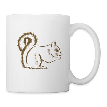 Eichhörnchen Zeichnung Tattoo Stil Streifenhörnchen Tierliebe - Tasse - Weiß - Rechts