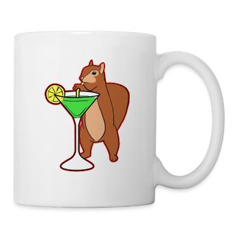 Squirrel Drinking Cocktail Funny Chipmunks Nuts - Mug - white - Right