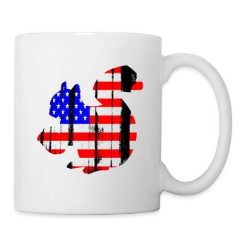 USA American Flag Squirrel Chipmunks Animal Lover - Mug - white - Right