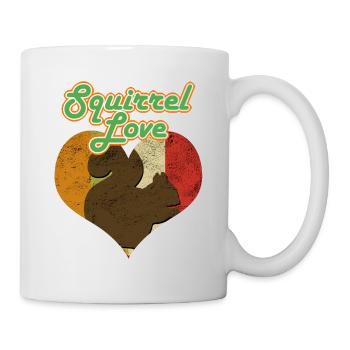 Eichhörnchen Liebe Vintage Herz Streifenhörnchen Tierliebhaber - Tasse - Weiß - Rechts