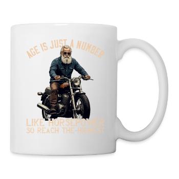 Lustiger Biker Opa Vintage Motorrad Retro Style - Tasse - Weiß - Rechts