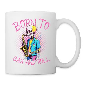 Funny Saxophone Design Born Saxophonist - Mug - white - Right