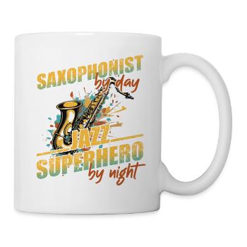 Lustiger Saxophon Spruch Jazz Musik Design - Tasse - Weiß - Rechts