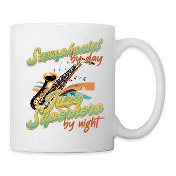 Funny Saxophone Design Jazz Music Lover - Mug - white - Right