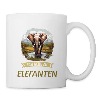 Elefanten Elefant - Tasse - Weiß - Rechts