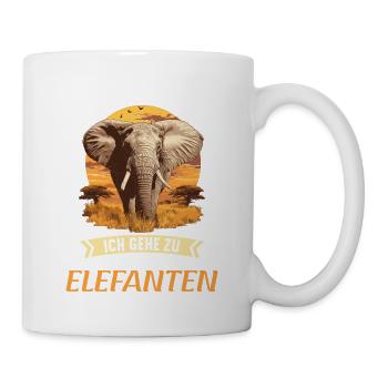 Elefanten Elefant - Tasse - Weiß - Rechts
