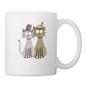 Katzen Katze Hippie Wilder Westen Kätzchen Kind - Tasse - Weiß - Rechts