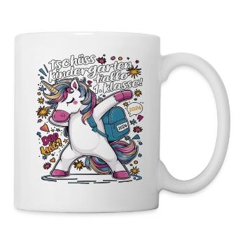 Tschüss Kindergarten Hallo 1.KLasse 2024 - Tasse - Weiß - Rechts