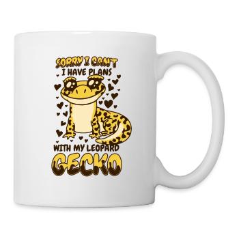 J’ai des projets avec mon gecko léopard Gekkota - Mug blanc - blanc - Droite