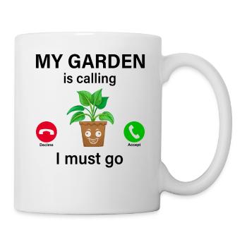 Jardinage - Mon jardin m’appelle, je dois partir - Terres - Mug blanc - blanc - Droite