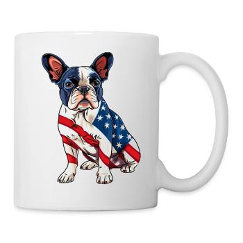 Boston Terrier Dog 4 juillet Drapeau américain Cadeaux - Mug blanc - blanc - Droite