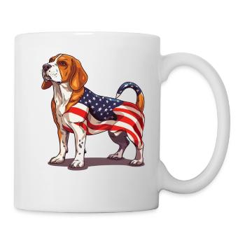 Beagle Dog 4th of July American Flag Beagle Gifts - Tasse - Weiß - Rechts