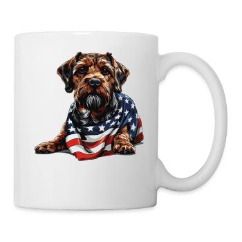 Border Terrier Chien 4 juillet Cadeaux avec - Mug blanc - blanc - Droite
