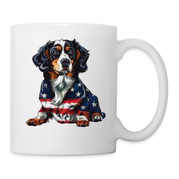 Bouvier bernois 4 juillet Drapeau américain - Mug blanc - blanc - Droite