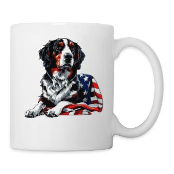 Border Collie Dog 4 juillet Drapeau américain Cadeaux - Mug blanc - blanc - Droite