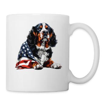 Bouvier bernois 4 juillet Drapeau américain - Mug blanc - blanc - Droite