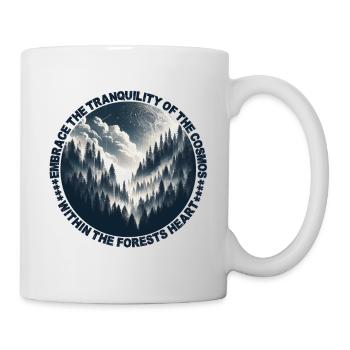 Paysage nocturne de la forêt mystique : une symphonie céleste - Mug blanc - blanc - Droite