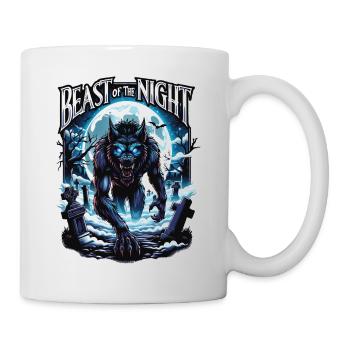Beast of the Night - Werewolf Design. Spooky, cool - Mug - white - Right