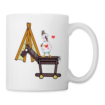 Teepee Hippie Chicken Horse Rider Wild West Chickens - Mug - white - Right