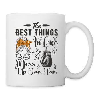 The Best Things In Life Mess Up Your Hair Boxing - Mug - white - Right