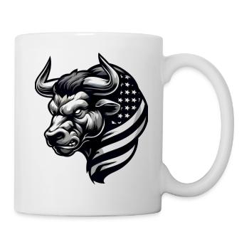 Patriotic Bull - Tasse - Weiß - Rechts