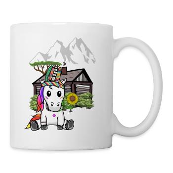 Einhorn Einhörner Wilder Westen Hippie Natur Berg - Tasse - Weiß - Rechts
